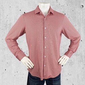 Mizzen + Main Shirt Size Large Trim Fit Micro Gingham Made in the USA